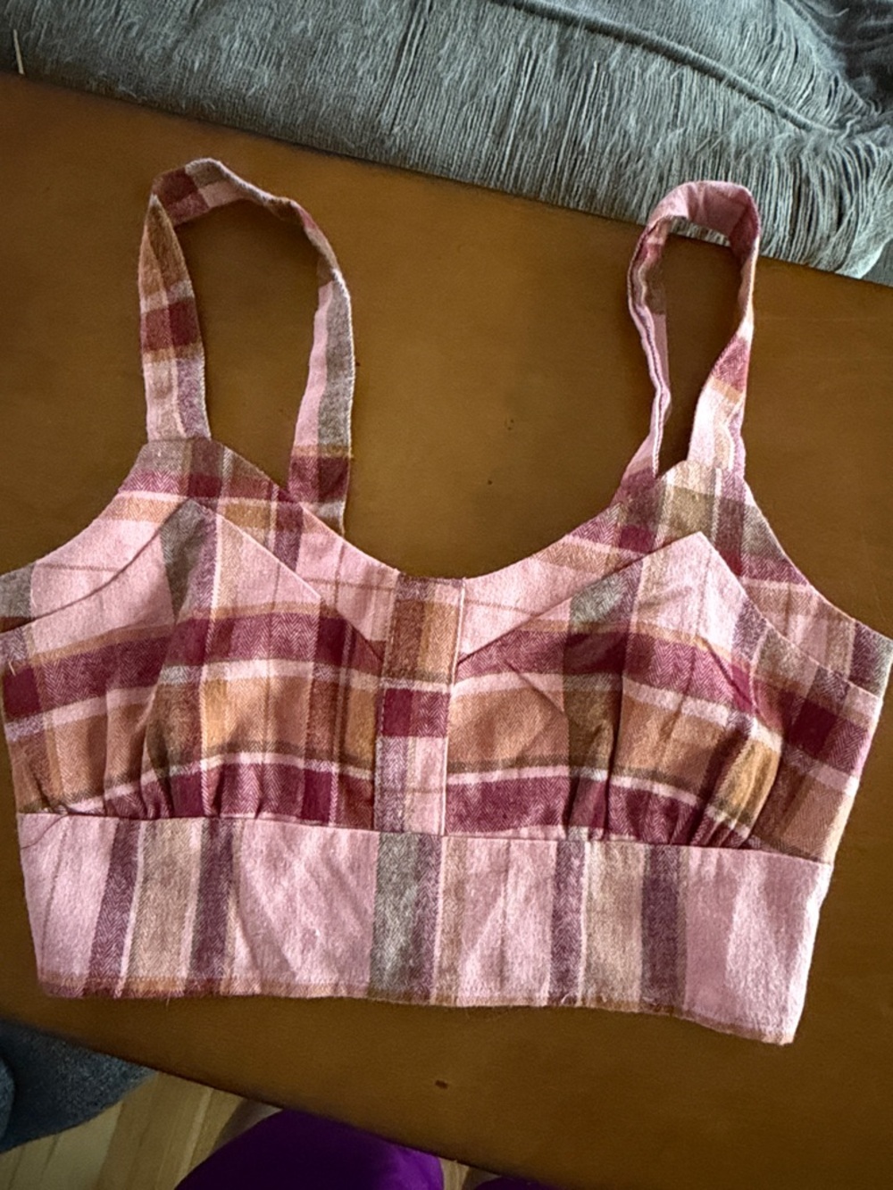 Passport Pink Plaid Crop Top